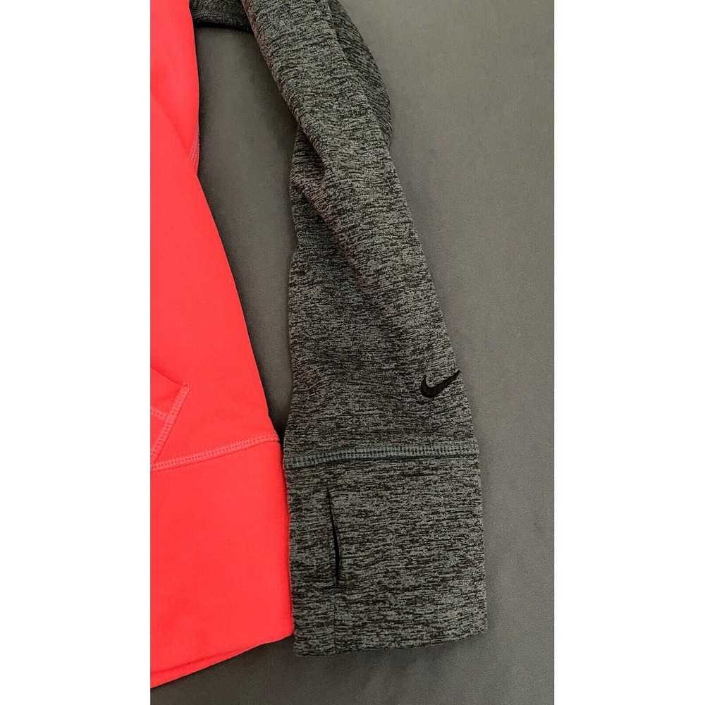 Nike‎ Womens Hoodie Size Small Neon Pink/ Gray Therma-Fit Athletic Sweater - Picture 4 of 12